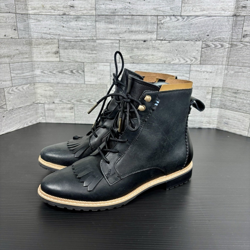 TOMS Nolita Womens size 7.5 Toms‎ Nolita Black Tie/Zip up Boots